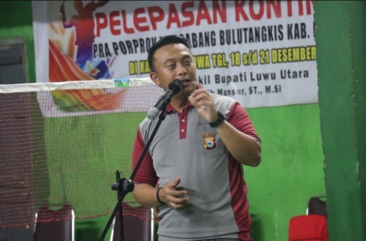 Kapolres Luwu Utara Menggelar Turnamen Bulutangkis Antar Personel Dalam Rangka Hari Bhayangkara ke 77