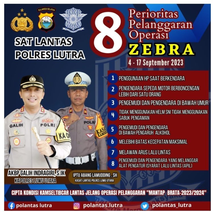 Gelar Operasi Zebra Pallawa 2023 Selama 14 Hari, Kapolres Luwu Utara : Kedepankan Preventif dan Humanis