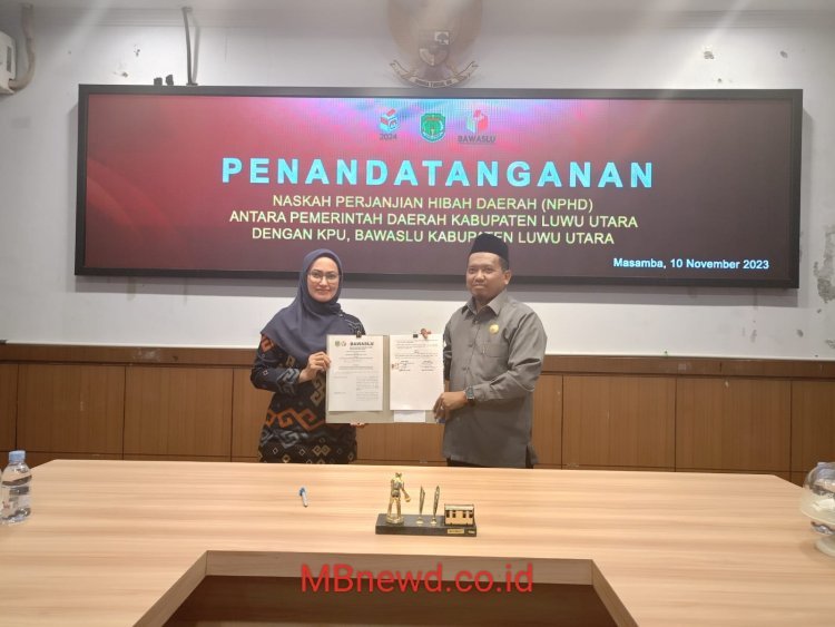 Bawaslu Luwu Utara Dan Pemda Melakukan Penandatanganan 9 M NPHD Pilkada Tahun 2024