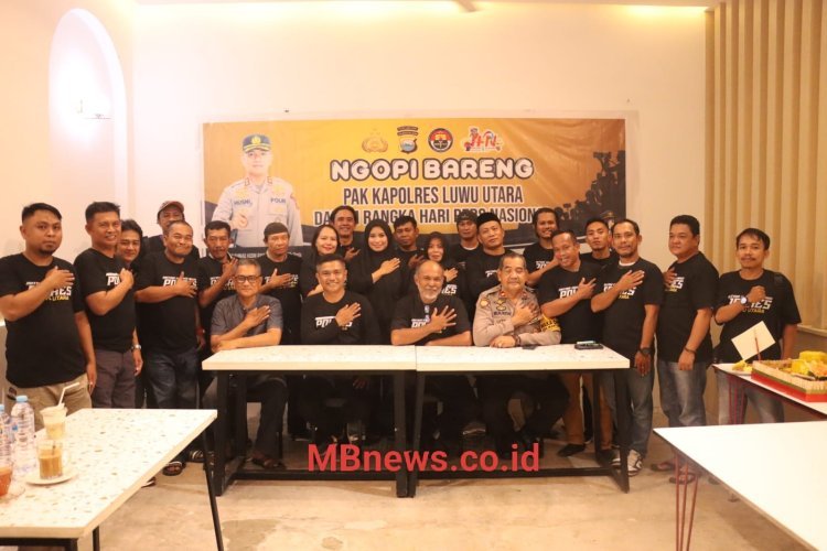 Hari Pers Nasional 2024, Kapolres Luwu Utara AKBP Muh Husni Ngopi Bareng Awak Media