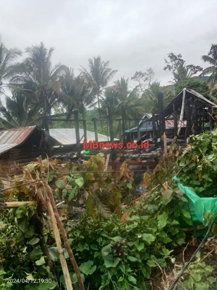 Dua Rumah Warga di Desa Hoyane Luwu Utara Ludes Dilahap Si Jago Merah