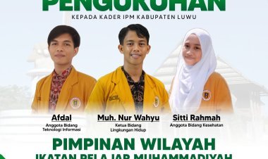 Tiga Kader Ikatan Pelajar Muhammadiyah Luwu,Resmi Dikukuhkan di PW IPM Sulsel