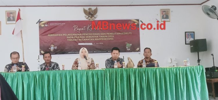 Jelang Pilkada 2024,PPK Mappedeceng Luwu Utara Gelar Rakor Persiapan Coklit