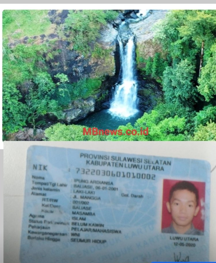 Ipung Ardiansa Warga Baliase Luwu Utara Tewas Saat Terjatuh Dari Air Terjun di Maros